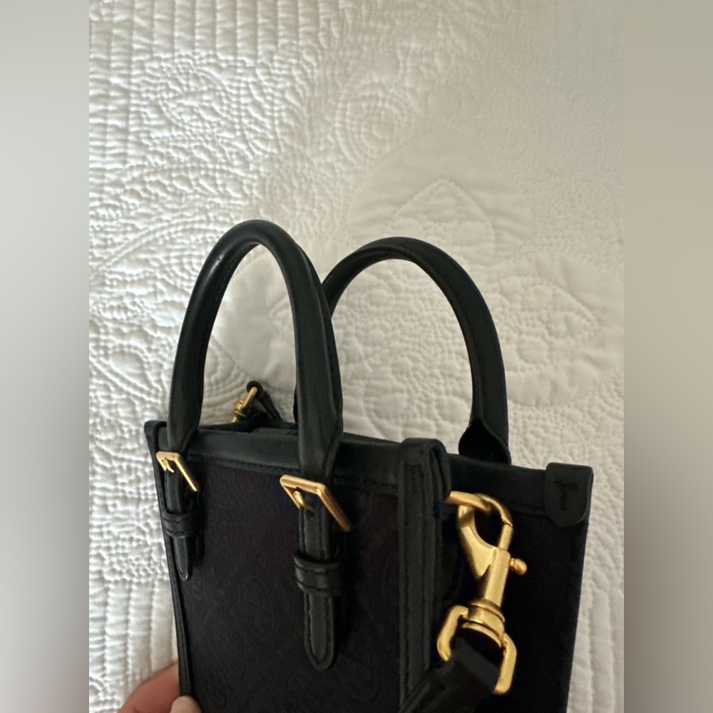 Tory Burch Black Canvas Monogram Mini Bag - Picture 6 of 10